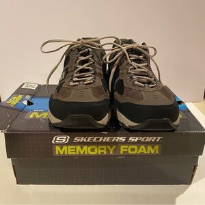 Sketchers Sport Shoes Men’s 14 Black Gray Memory Foam Sneaker 51241EW New